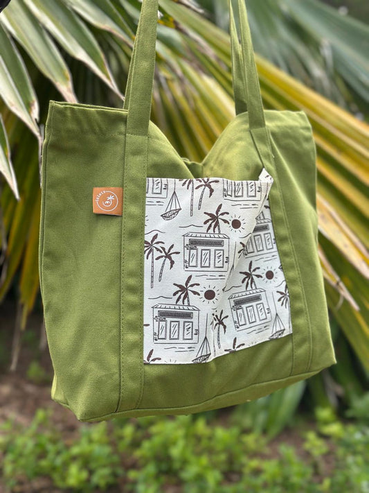 Coco Hues Tote Bag - Green
